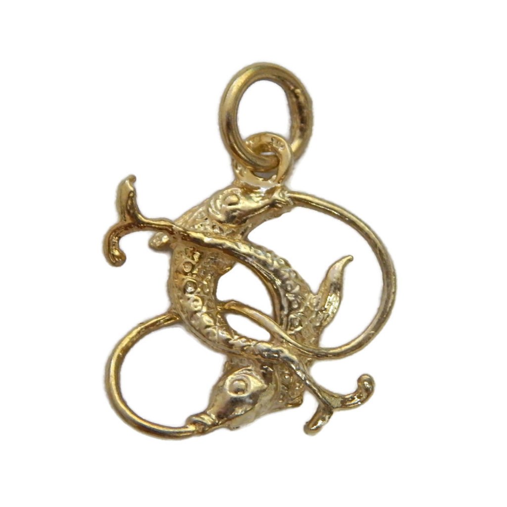 14k Yellow Gold Pisces Horoscope Zodiac Sign 14k Yellow Gold Pisces Horoscope Zodiac Sign